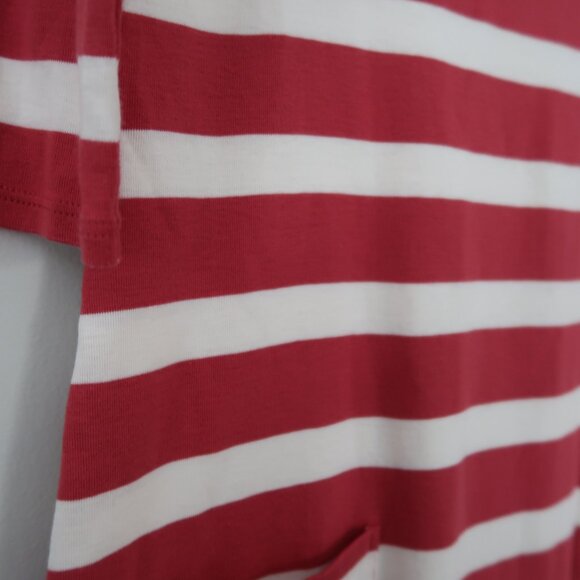 GARNET HILL Girl's XL 12 14 Dress light red White Stripe 100% Pima Peru Cotton - Picture 2 of 6